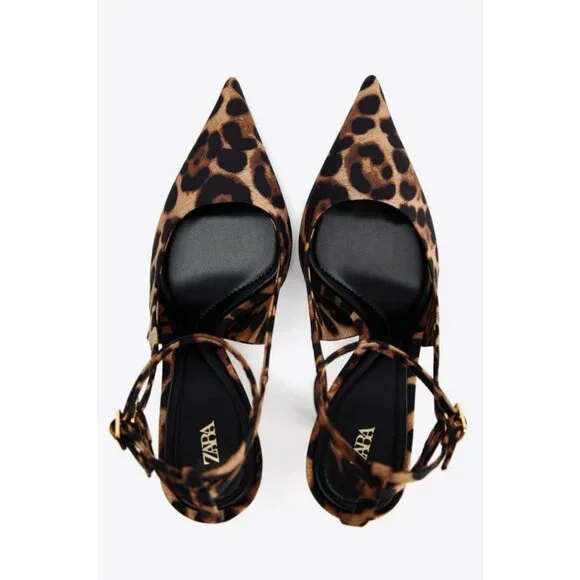 ZARA ANIMAL PRINT SLINGBACK HIGH HEELS - Picture 7 of 7
